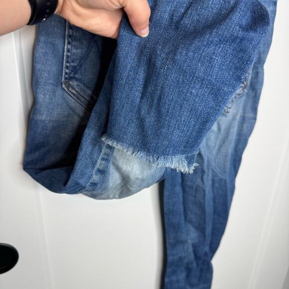Mother High Waisted Looker Ankle Fray Distressed Jeans Goin For Gold Size 25 - Picture 7 of 10